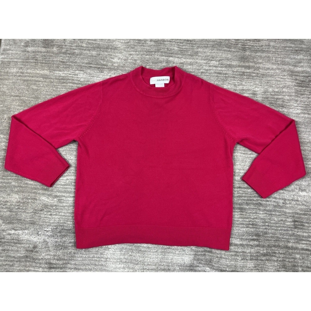 Sag Harbor Sweater Womens‎ XL Pink Longsleeve Crew Neck Casual Pullover